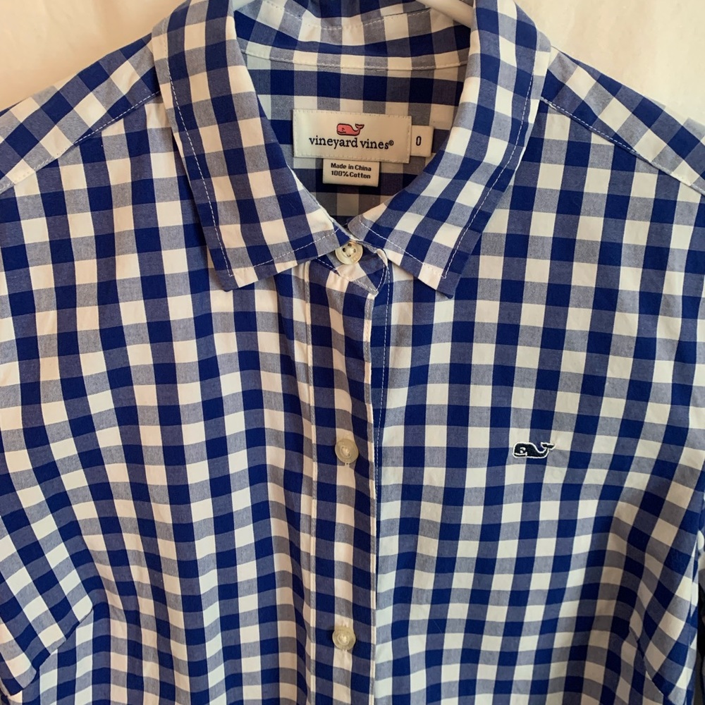 Vineyard Vines Size 0 Blue Gingham Button Down